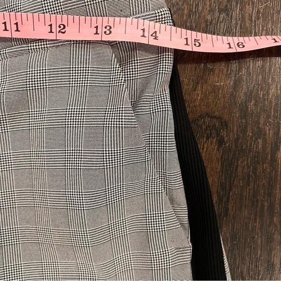 Athleta Brooklyn Ankle Pant 2 Grey Black Glen Plaid Black Side Stripe - Picture 5 of 9